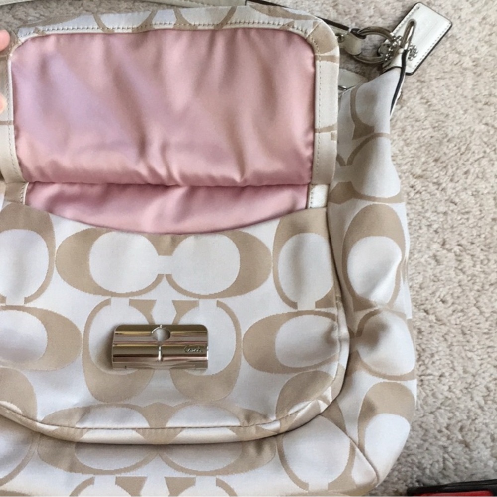 Coach Kristin Signature Shoulder Handbag Hobo Purse (Champagne) - Picture 5 of 9